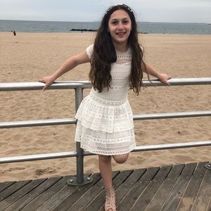 🔴Sold🔴 IKKS Cream Lace Dress Dress Size 12